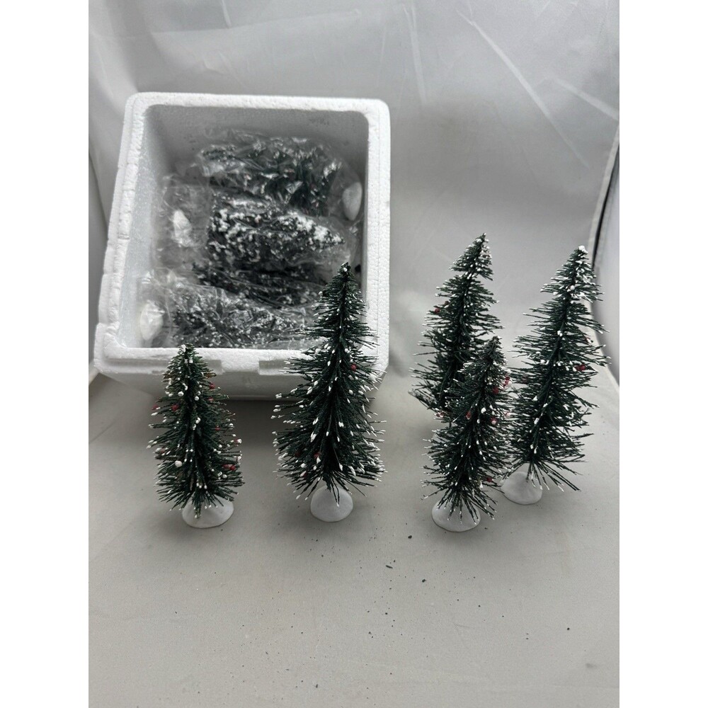 Hawthorne Village Lot of 12 Pine Trees A B C D Evergreen Dept 56 91224 2002